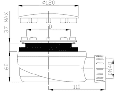 H K Sifón sprchový 90 ZNÍŽENÝ v. 63 mm antikoro DN40, nízky (EWNN940)