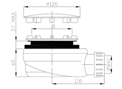 H K Sifón sprchový 90 ZNÍŽENÝ v. 63 mm antikoro DN40, nízky (EWNN940)