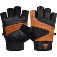 RDX Rukavice hnedé GYM GLOVE LEATHER S14 TAN, koža, veľkosť XXXL