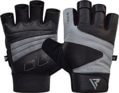 RDX Rukavice šedé GYM GLOVE LEATHER S14 GRAY, koža, veľkosť XXXL