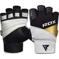 RDX Tréningové čierno-biele rukavice GYM GLOVE LEATHER S11 WHITE/BLACK, koža, veľkosť XXXL