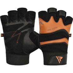 RDX GYM GLOVE LEATHER S15 TAN fitness kožené rukavice veľkosť 2XL hnedá