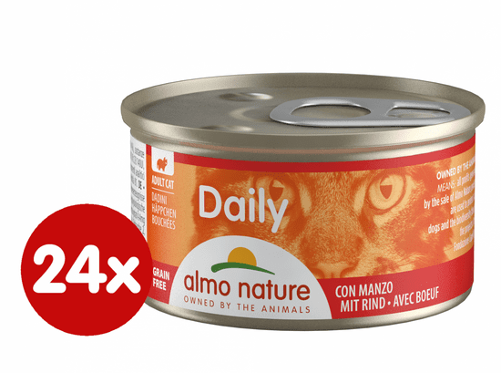 Almo Nature Daily Menu Kúsky s hovädzím 24 x 85 g