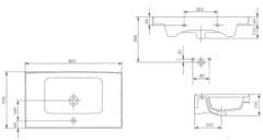 CERSANIT Crea BOX skrinkové umývadlo 80cm, biela, K114-017