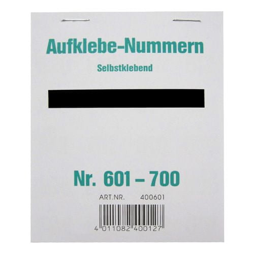 Wolf & Appenzeller Čísla samolepiace , Čísla 601-700