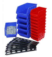 AHProfi Závesná plastová lišta s 15 plastovými boxami - MSBRWK0906