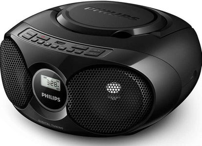 rádiomagnetofón philips az318b oblý dizajn fm tuner 20 predvolieb cd mechanika usb direct audio in vstup reproduktory 3 w akumulátorová prevádzka dynamic bass boost