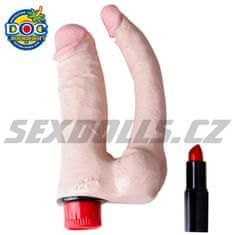 Doc Johnson Natural Double Penetrator / dvojité vibračné dildo