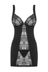 Obsessive Dámska erotická košieľka Heartina chemise black + Nadkolienky Gatta Calzino Strech, čierna, L/XL