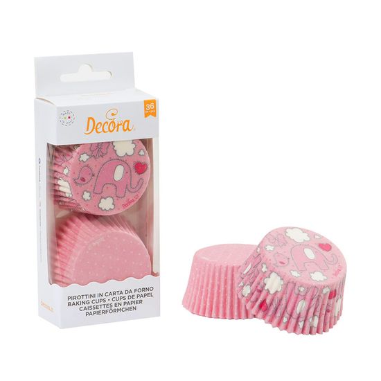 Decora Košíčky na muffiny 36 ks ružový slon