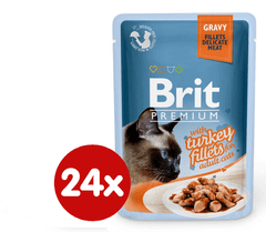 Brit Premium Cat Delicate Fillets in Gravy with Turkey 24 X 85 g