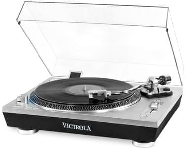 gramofón victrola VPRO-2000 pre series 2000 bluetooth dosah 10 m rca výstupy predzosilňovač usb port digitalizácia dosiek stroboskopický tanier protiprachový kryt remienkový pohon