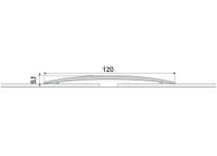 Prechodové lišty A73 - SAMOLEPIACE šírka 12 x výška 0,65 x dĺžka 100 cm - strieborná