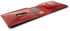 FIXED Kožená peňaženka Smile Wallet so smart trackerom Smile s motion senzorom, červená