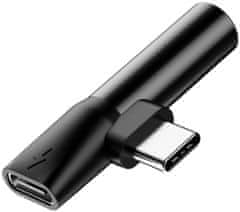 BASEUS 90° adaptér USB-C/USB-C + 3,5 mm jack CATL41-01, čierna