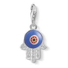 Thomas Sabo Prívesok "Modrá sklenená ruka Fatimy" , 1442-052-1, Charm pendant, 925 Sterling silver, zirconia white/glass blue