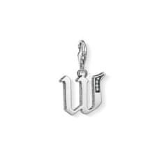 Thomas Sabo Prívesok "Písmeno W" , 1603-643-21, Charm Club, 925 Sterling silver, blackened, zirconia white