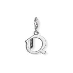 Thomas Sabo Prívesok "Písmeno Q" , 1597-643-21, Charm Club, 925 Sterling silver, blackened, zirconia white