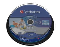 VERBATIM BD-R SL DataLife 25GB, 6x, printable, spindle 10 ks (43804)