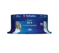 VERBATIM BD-R SL DataLife 25GB, 6x, printable, spindle 25 ks (43811)