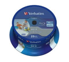 VERBATIM BD-R SL DataLife 25GB, 6x, printable, spindle 25 ks (43811)