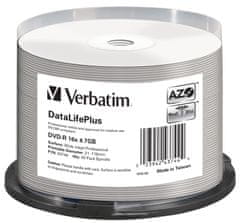 VERBATIM DVD-R DataLifePlus 4,7GB, 16x, printable, spindle 50 ks (43744)