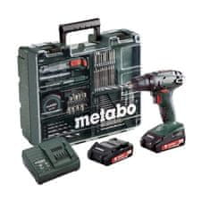 Metabo Skrutkovač METABO s 2 lítium-iónovými batériami 18 V 2 Ah a boxom so 73 kusmi príslušenstva