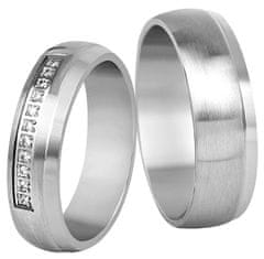 Beneto Exclusive Dámsky prsteň z ocele s kryštálmi SPD03 (Obvod 50 mm)