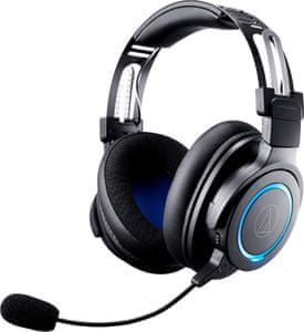 štýlové káblové herné slúchadlá audio-Technica ATH-g1wl špičkový zvuk 45 mm meniče dynamické bezdrôtové pripojenie wifi 2.4 ghz 7.1 zvuk surround vysoko komfortné náušníky odpojiteľný mikrofón odhlučnenie pri mikrofóne cool herný dizajn robustná konštrukcia hlavový most z kovu