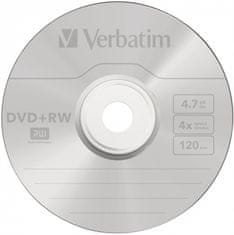 VERBATIM DVD+RW SERL 4,7GB, 4x, spindle 10 ks (43488)