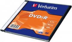 VERBATIM DVD-R AZO 4,7GB, 16x, slim case 100 ks (43547)