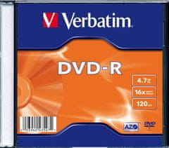 VERBATIM DVD-R AZO 4,7GB, 16x, slim case 100 ks (43547)