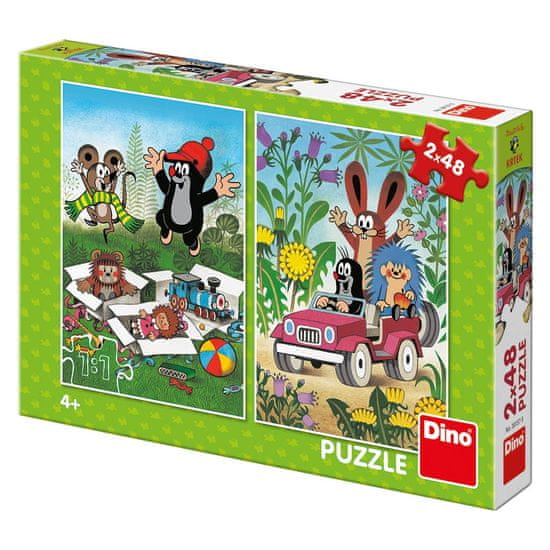 DINO KRTKO sa radujú 2x48 Puzzle NOVÉ