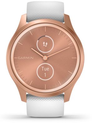 Hybridné chytré hodinky Garmin vivomove Style, smart watch, tep, dych, menštruačný cyklus, pitný režim, metabolizmus, kalórie, vzdialenosti, kroky, aktivita, odpočinok, spánok, analógové ručičky, skrytý OLED displej