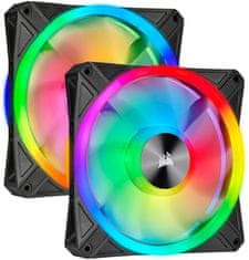 Corsair iCUE QL140 RGB, 2x140mm, Lighting Node CORE, čierny