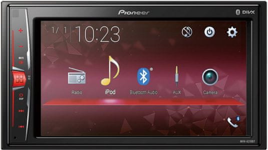 výkonné štýlové autorádio s dotykovým displejom pioneer MVH-a210bt fm usb vstup aux in 13pásmový ekvalizér výkon 4 × 50 w Bluetooth bez mechaniky