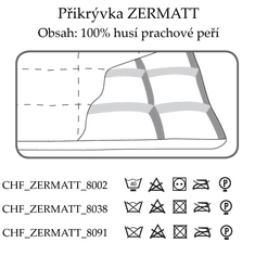 Ch. Fischbacher Prešívaná prikrývka ZERMATT 200 x 200 cm v bavlne, celoročné