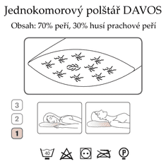 Ch. Fischbacher Vankúš DAVOS 50 x 90 cm z husieho peria v bavlne