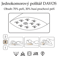 Ch. Fischbacher Vankúš DAVOS 80 x 80 cm z husieho peria v bavlne