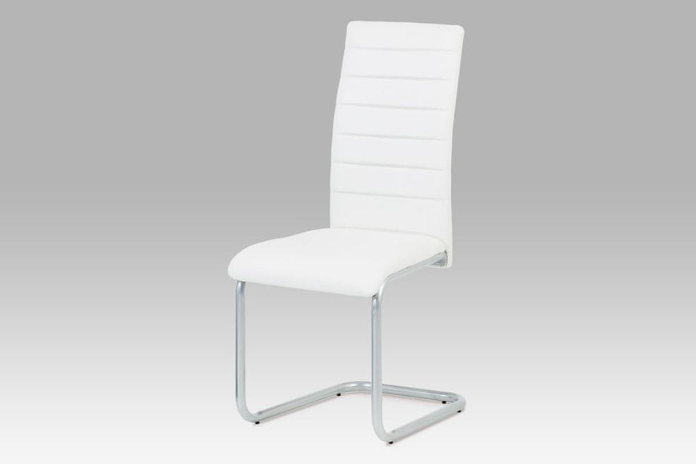 Autronic jedálenská stolička, koženka biela, sivý lak DCL-102 WT