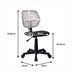 KONDELA Kancelárska stolička Mesh - sivá / čierna