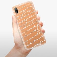 iSaprio Silikónové puzdro - Handwriting 01 - white pre Huawei Y5 2019