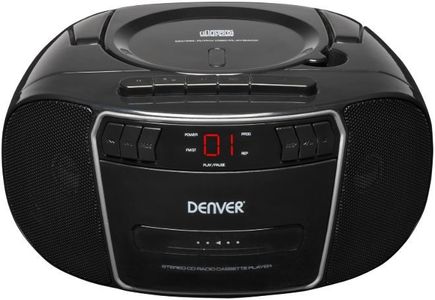 rádiomagnetofón denver tcp-40 aux cd mechanika prehrávač kaziet fm tuner s pll sieťové napájanie tlačidlové ovládanie možnosť vloženia batérií výkon 2 W