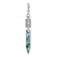 Thomas Sabo Prívesok "Perleť" , Y0047-964-7, Charm Club, 925 Sterling silver, blackened, abalone mother-of-pearl, synthetic corundum, glass-ceramic stone, zirconia