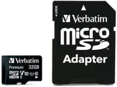 VERBATIM Premium microSDHC 32GB UHS-I V10 U1 + SD adaptér (44083)