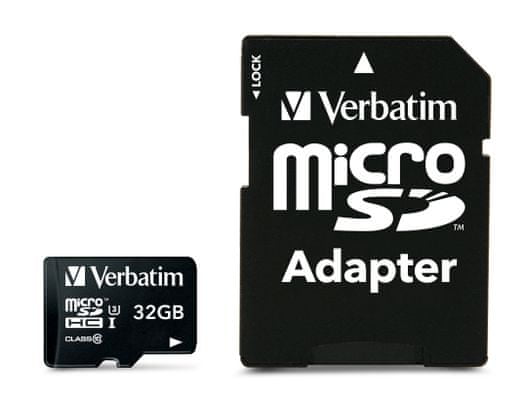 Pamäťová karta Verbatim Pro microSDHC SDHC adaptér, vysoká kapacita