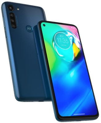 Motorola G8 Power, štvoritý fotoaparát, ultraširokouhlý, teleobjektív, makro kamera, vysoké rozlíšenie, stereo reproduktory, Dolby Audio, veľká kapacita batérie, dlhá výdrž, rýchle nabíjanie, výkonný procesor, 8 jadier