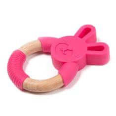 Bo Jungle Hryzátko B-TEETHER ANIMAL WOOD Pink Rabbit