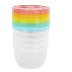 Badabulle Misky s viečkami MAXI FUN COLORS 250ml sada 5ks