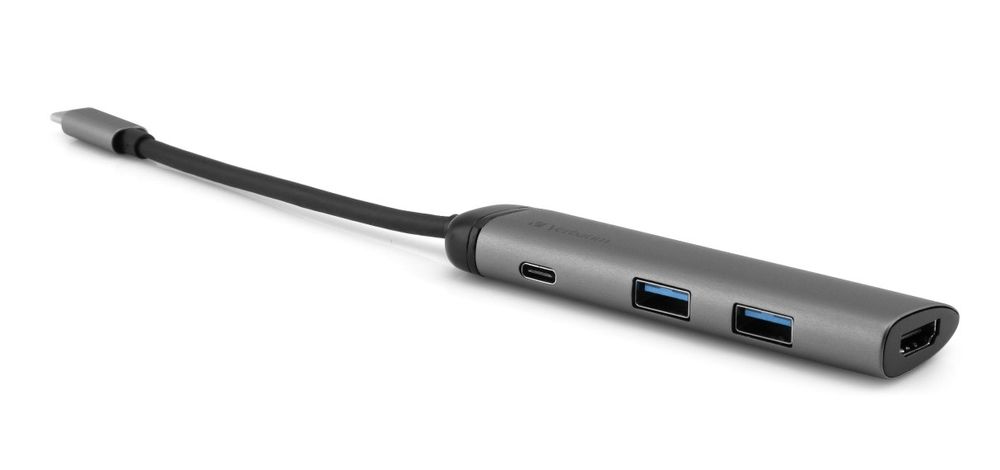 VERBATIM Viacportový rozbočovač USB-C, USB 3.1 GEN 1 / 2× USB 3.0 / HDMI (49140)